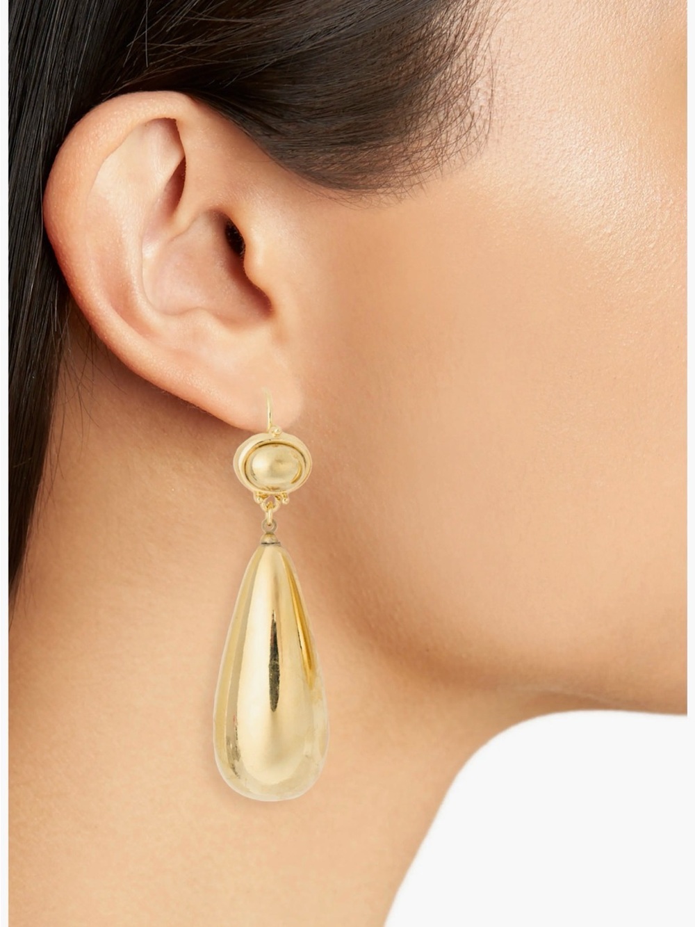 NWOT Kenneth Jay Lane Drop Women’s Earrings Gold Tone MRSP $40 - Picture 2 of 4